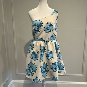 Floral One-Shoulder Anthropologie Dress size 12